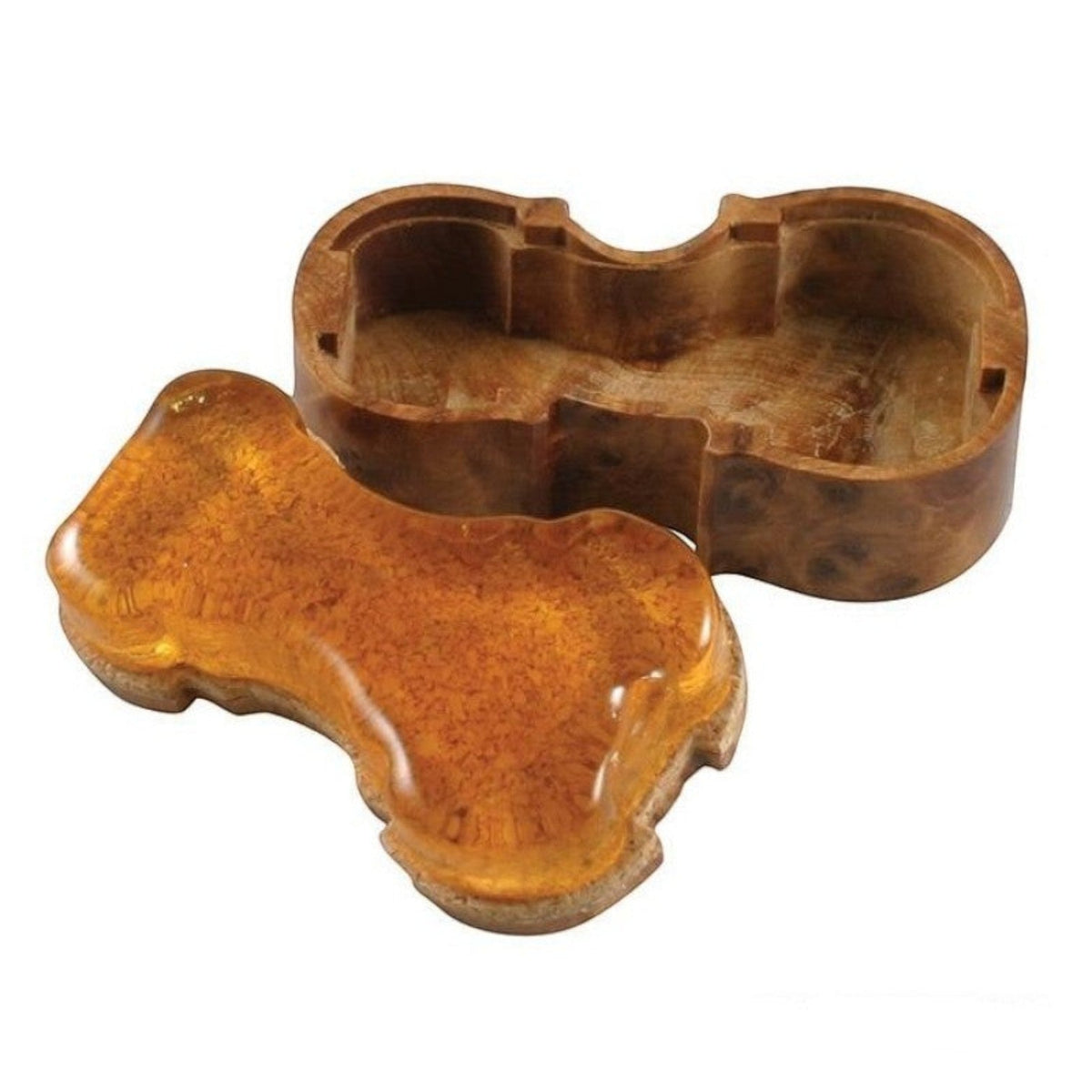 Colophane Lutherie d'Art modèle Strad ambrée dans son écrin en bois sculpté pour violon, alto ou violoncelle