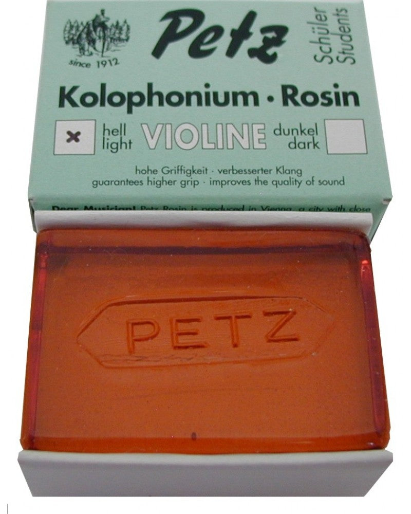 photo de Colophane PETZ "modèle d'étude" claire pour violon et alto