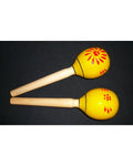 photo de Paire de maracas en bois décoré coloris jaune