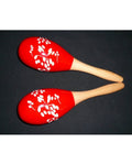 photo de Paire de maracas en bois décoré grand mod. coloris rouge(