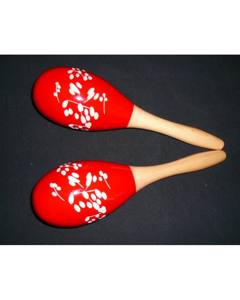 photo de Paire de maracas en bois décoré grand mod. coloris rouge(
