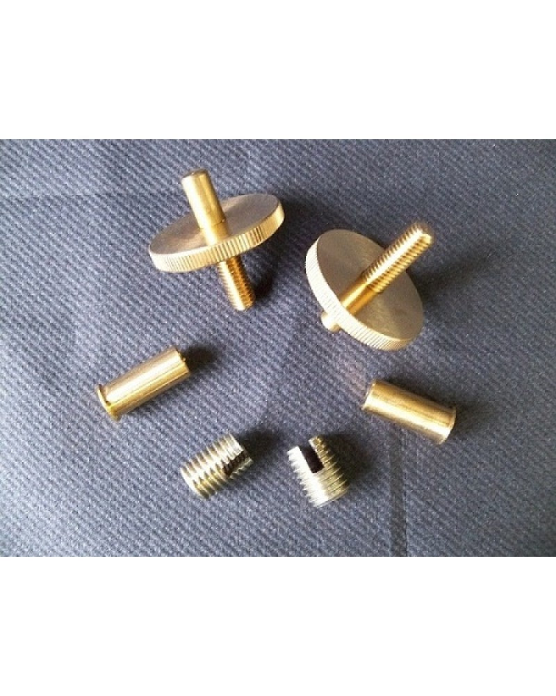 photo de Paire de molettes en laiton pour chevalet contrebasse réglable "Fabrication Europe"
