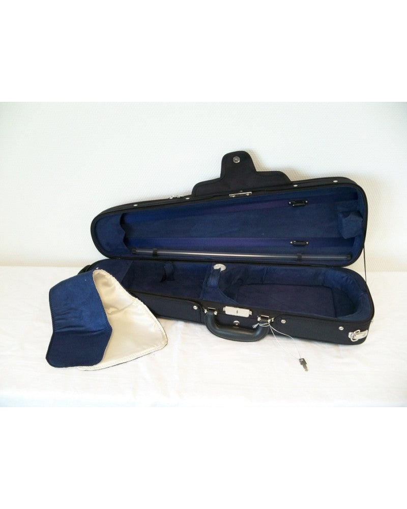 photo de Etui violon 1/2 PASSION LUXE forme trapèze noir/bleu