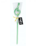 photo de Crayon de papier vert, avec décoration clé de sol + gomme
