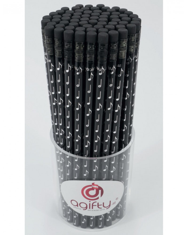 photo de Crayon de papier noir avec motifs note argenté