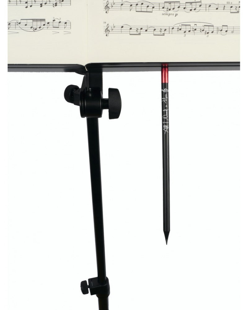photo de Crayon de papier magnétique "All I Need is Music", noir avec bout du crayon rouge