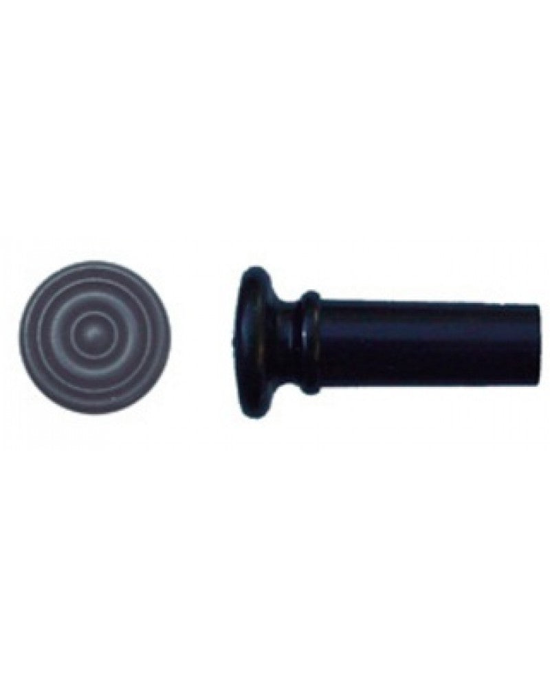 photo de Bouton attache cordier violon en ébène, avec fines rainures, diam: 8mm