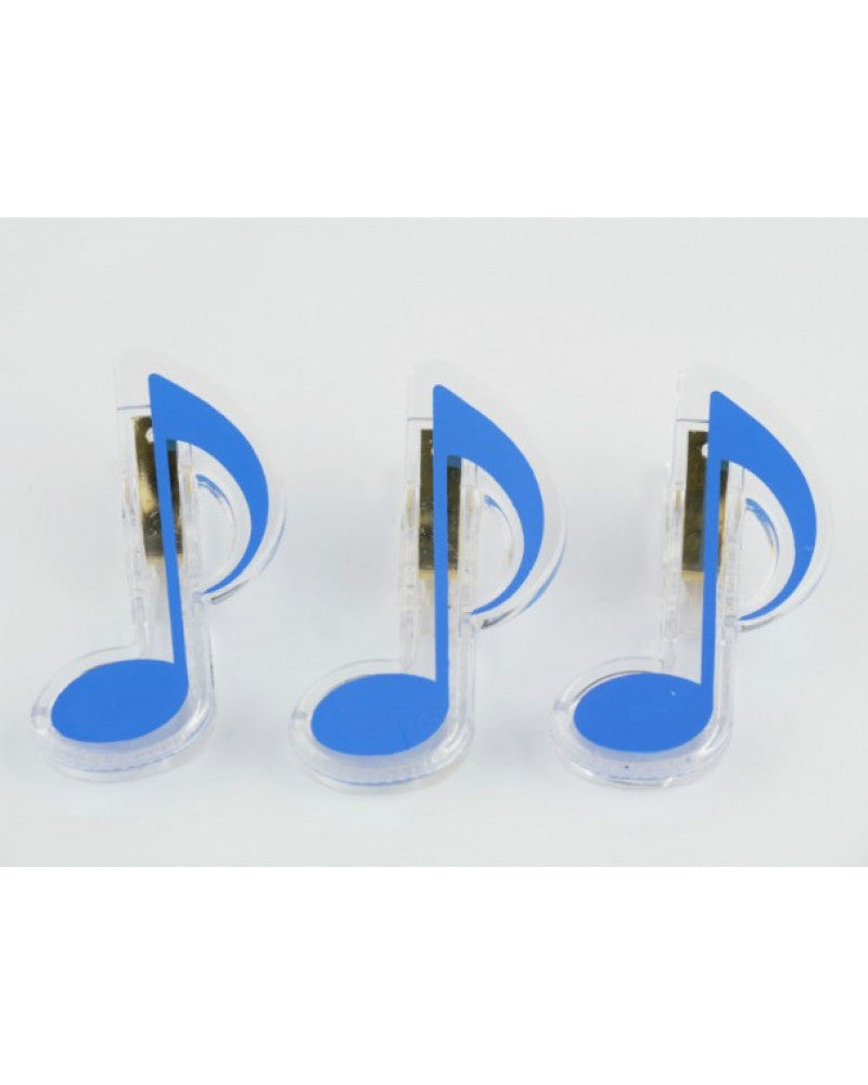 photo de Pince pour partitions, forme croche - bleu 7 cm