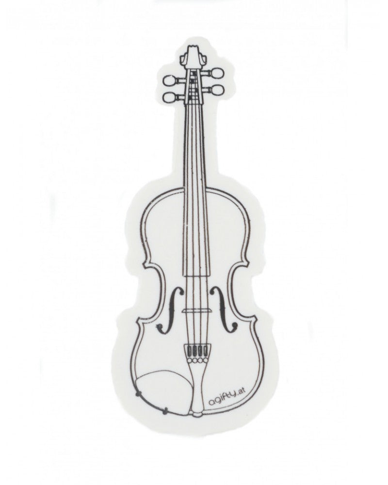 photo de Gomme forme + motif violon - noir sur fond blanc - 6.1 cm