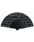photo de Eventail coloris noir, motif partition de musique