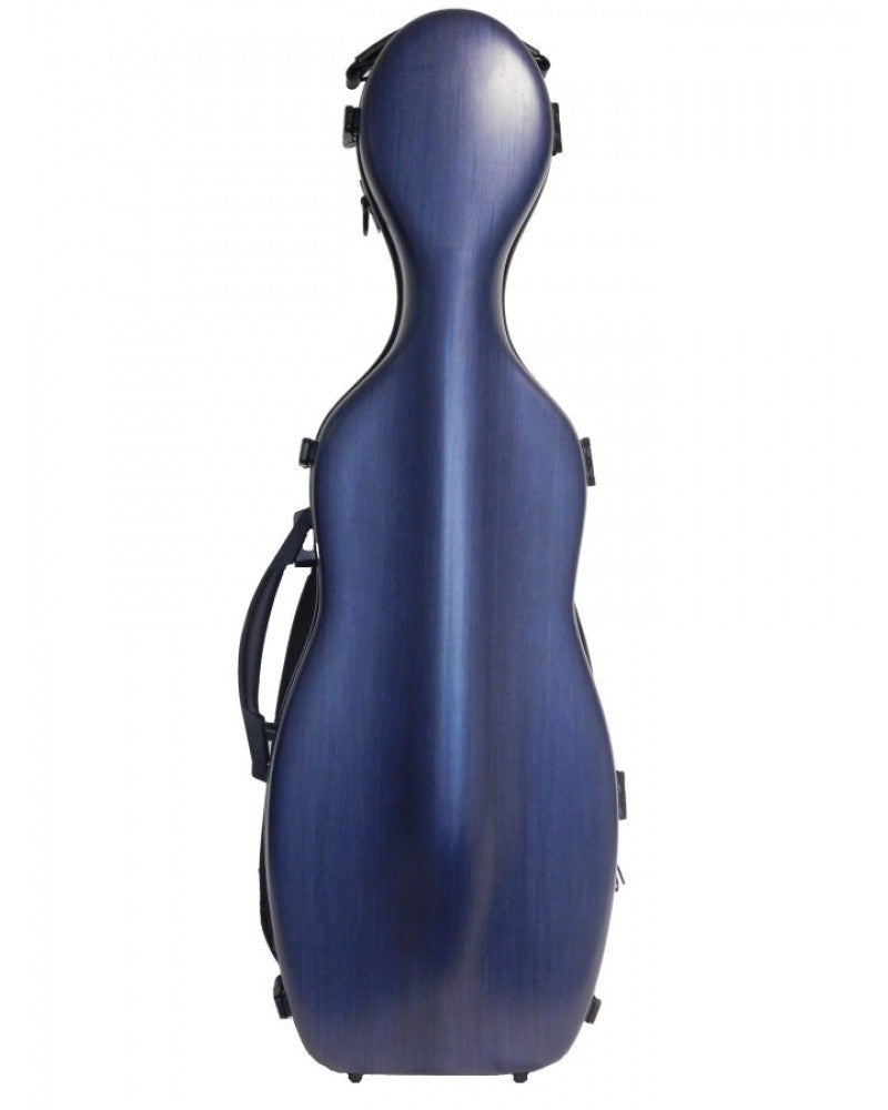 photo de Etui violon 4/4 PC COMPOSITE forme "petit violoncelle" - Bleu foncé, effet alu brossé