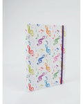 photo de Cahier A5 blanc - Motifs notes de musique multicolore - 192pages