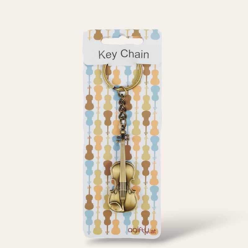 photo de Porte-clef violon - métal effet laiton ancien