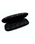 photo de Etui à lunettes coloris noir, motifs notes de musique multicolore + microfibre