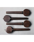 photo de Lot de 4 chevilles VIOLONCELLE - S.BOURGEOIS - TINTUL - modèle Mirecourt - boule et collerette en ébène - Fabriqué au Japon