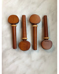 photo de Lot de 4 chevilles VIOLON - S.BOURGEOIS - Buis - Modèle Mirecourt- Collerette en buis - Sans boule - Fabriqué au Japon