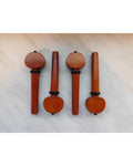 photo de Lot de 4 chevilles VIOLON - S.BOURGEOIS - Buis - Modèle Mirecourt - Boule et collerette en ébène - Diam : 9.0 - Fabriqué au Japon