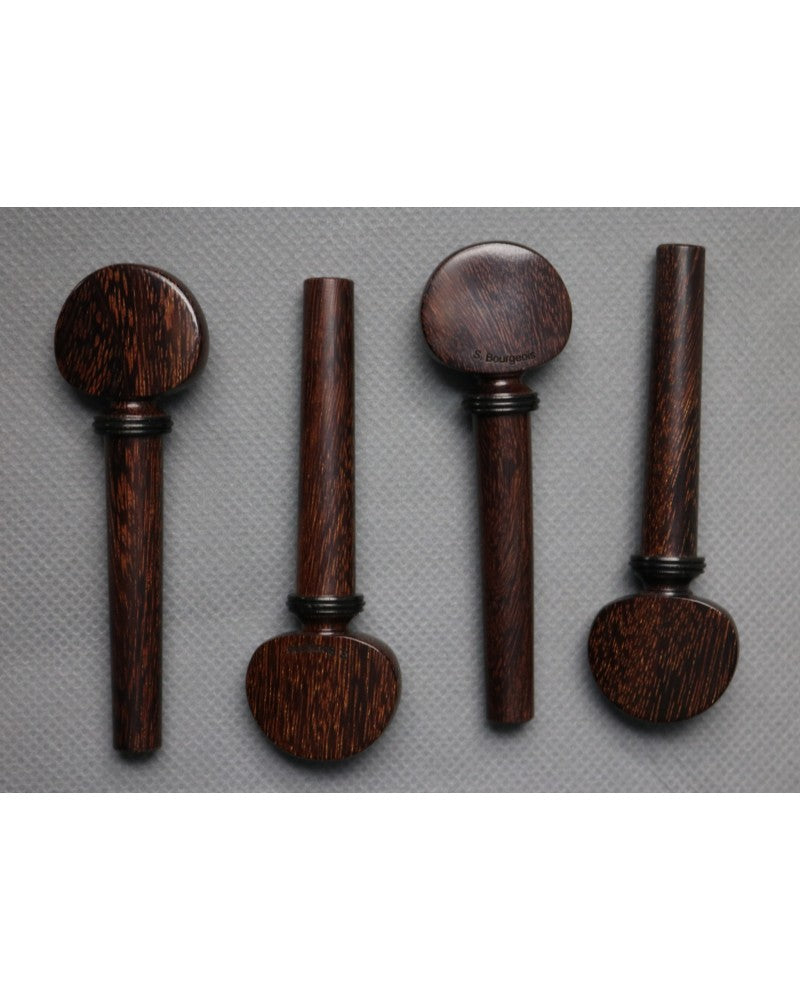 photo de Lot de 4 chevilles ALTO - S.BOURGEOIS - TINTUL - modèle Mirecourt - Convexe - collerette en ébène - sans boule - Fabriqué au Japon