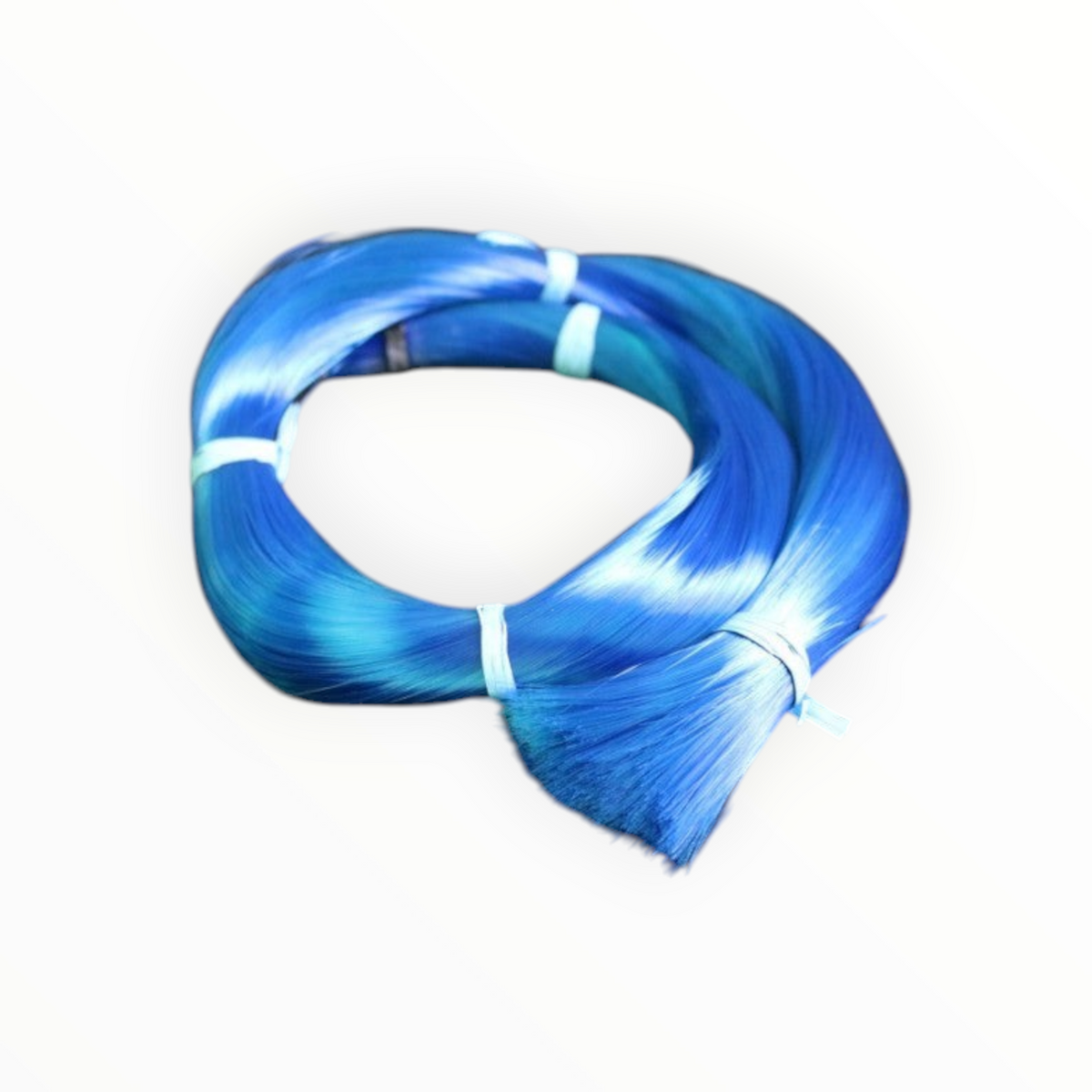 Botte de crin synthétique bleu CORUSS 125g pour reméchage d'archet proposée par Lutherie d'Art