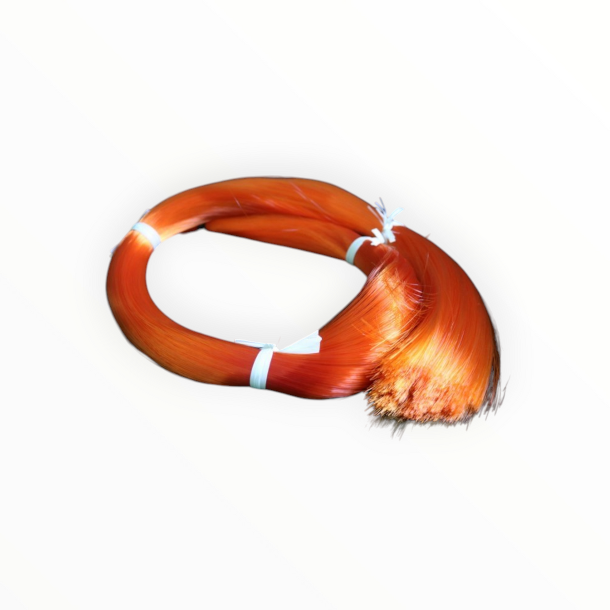 Botte de crin synthétique orange CORUSS pour archet par Lutherie d'Art, idéale pour un reméchage stable et durable.