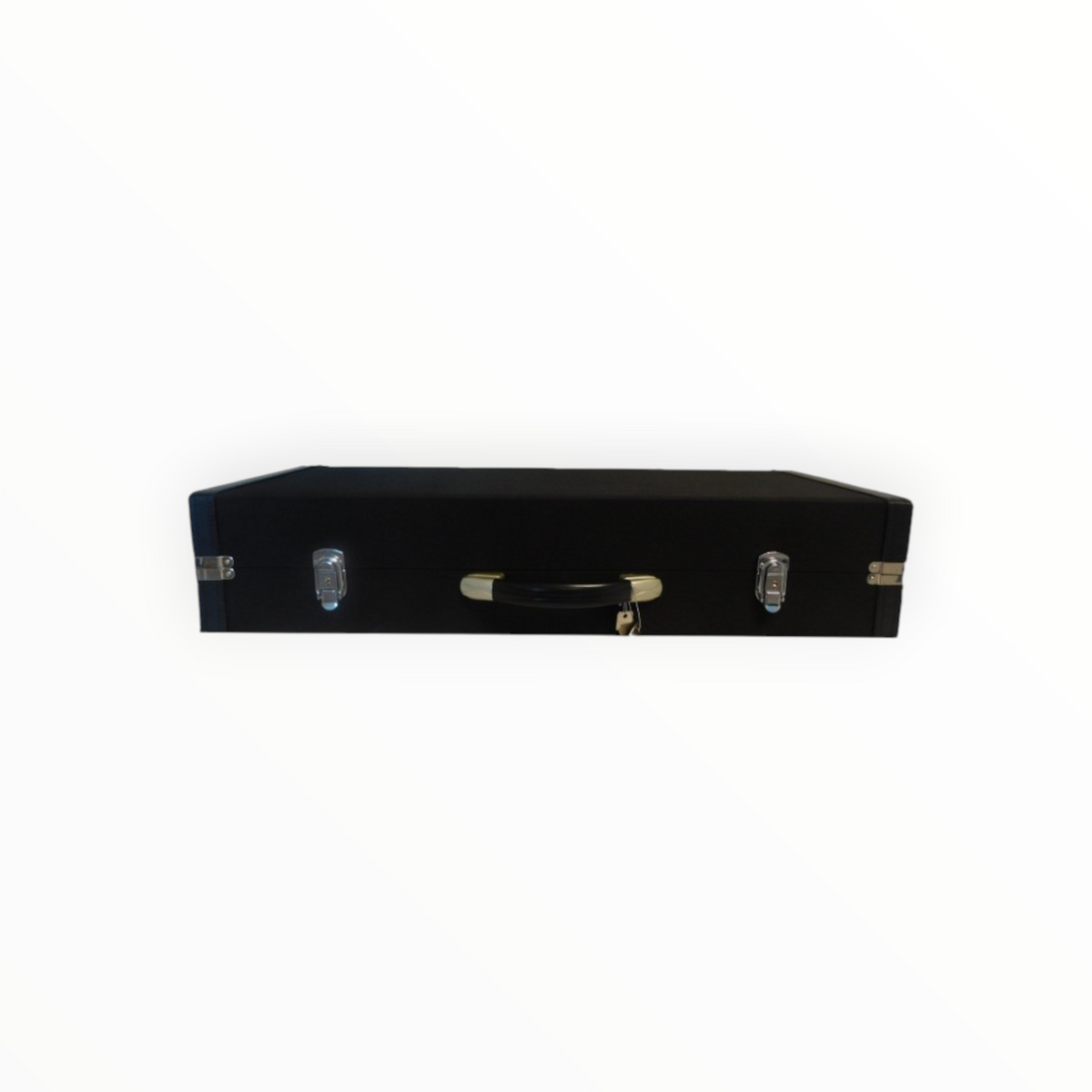Etui Lutherie d'Art pour 24 archets de contrebasse noir avec fermetures métalliques et poignée robuste