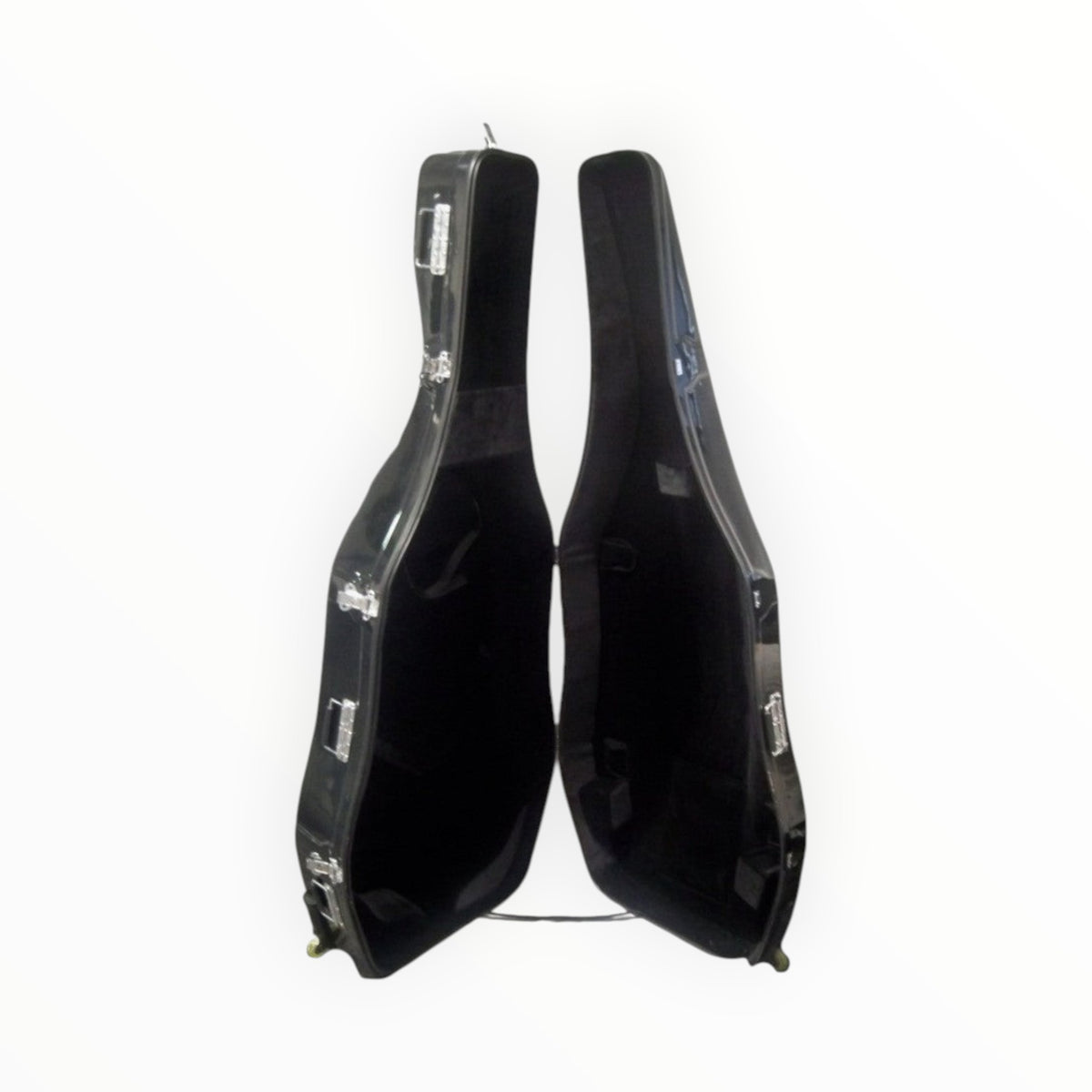 Etui contrebasse 3/4 Lutherie d'Art en fibre de verre noir avec intérieur velours et roulettes de transport