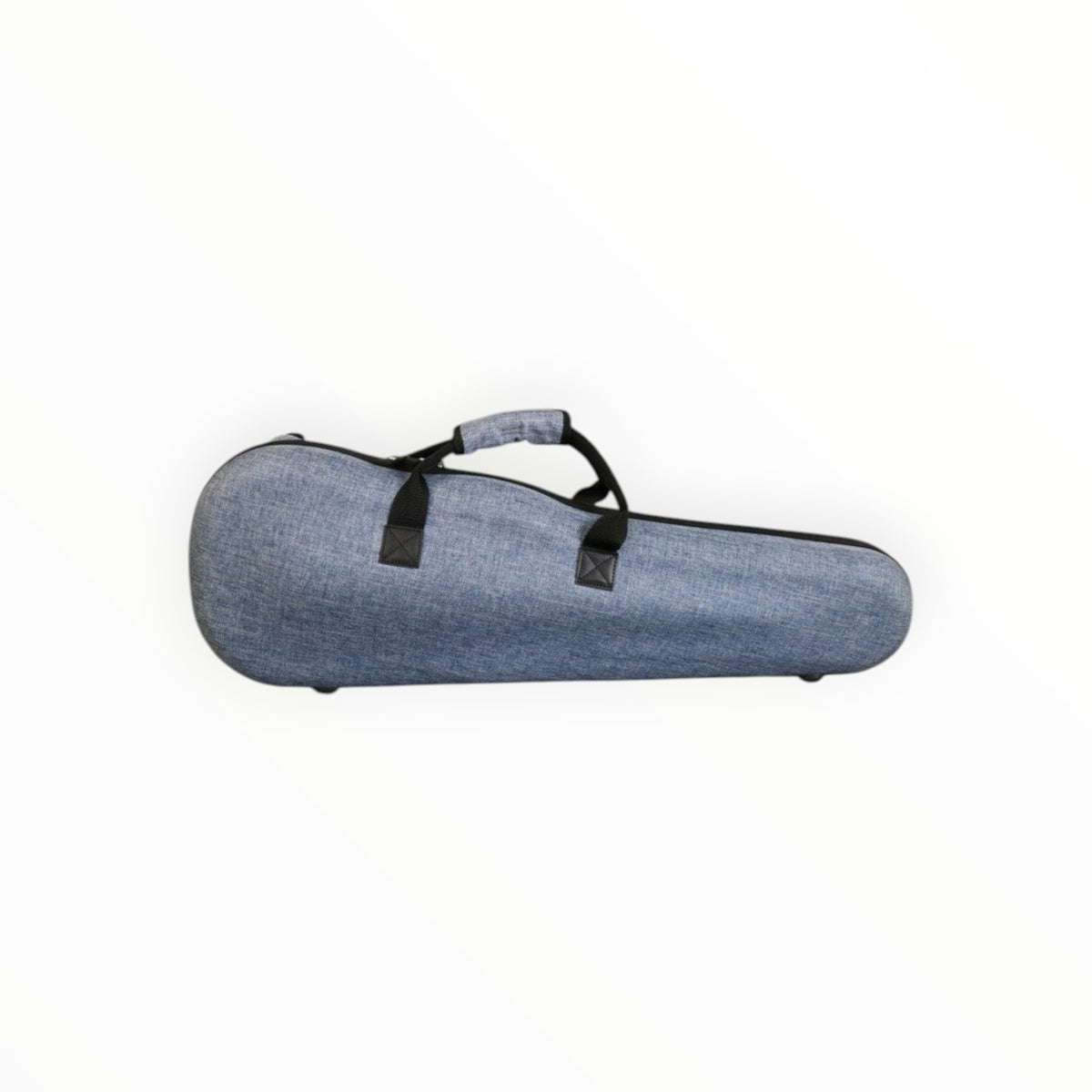 Etui violon Lutherie d'Art forme S 4/4 avec extérieur rigide waterproof aspect jeans bleu et poignée de transport