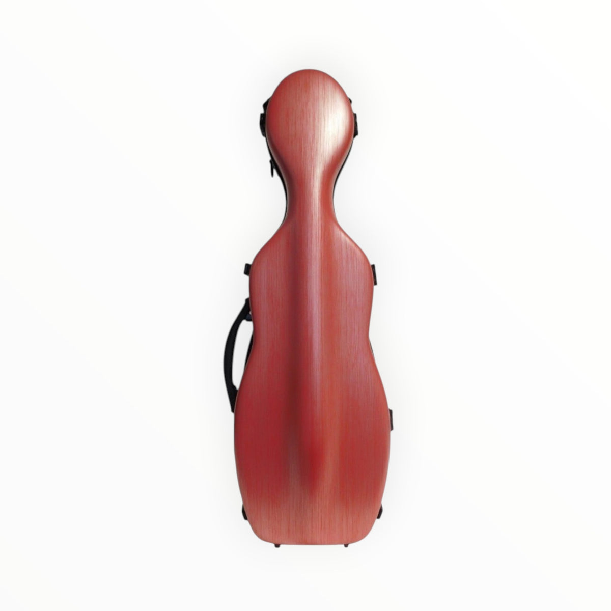 Etui violon 4/4 Lutherie d'Art en polycarbonate rouge effet alu brossé forme petit violoncelle