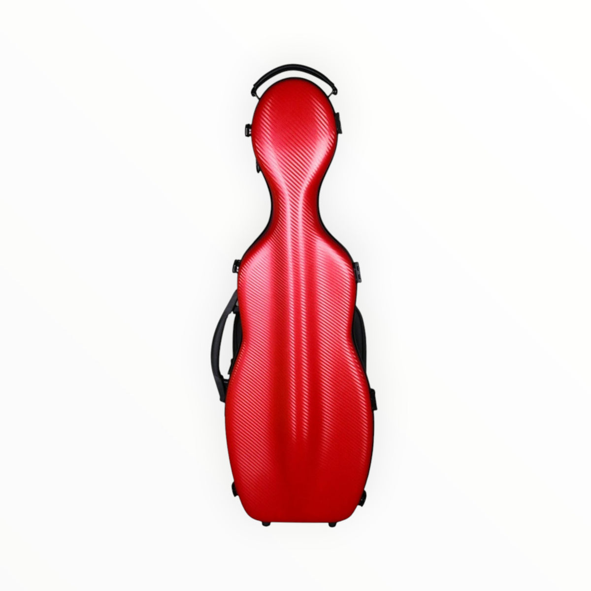 Etui violon 4/4 Lutherie d'Art en polycarbonate rouge tressé forme petit violoncelle avec poignées de transport