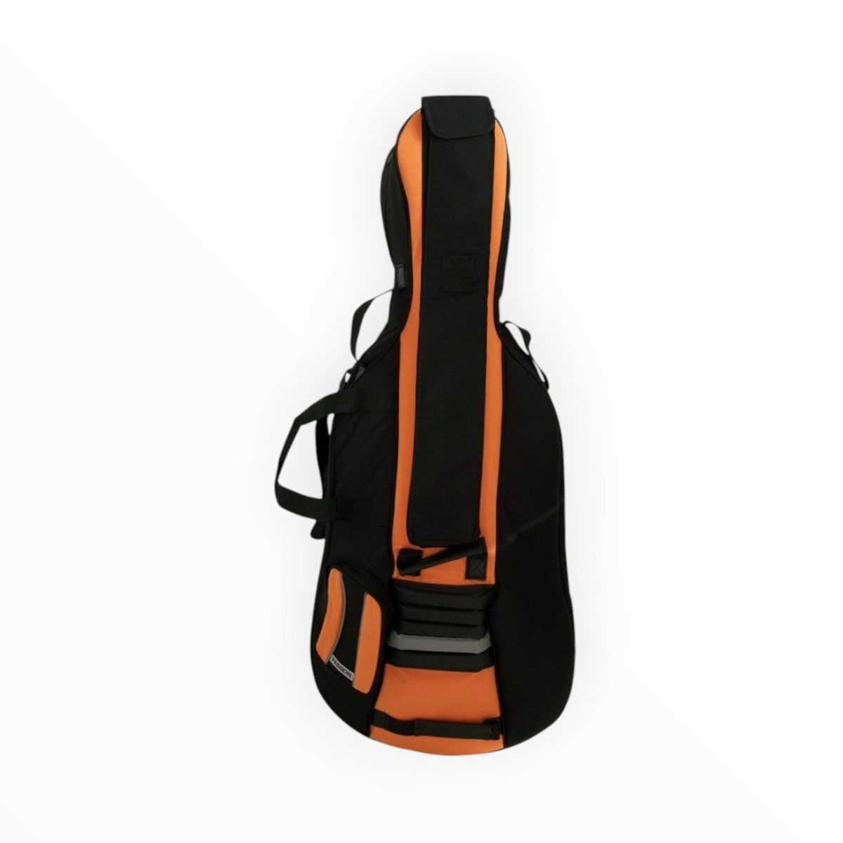Housse de violoncelle 1/4 Lutherie d'Art PASSION semi-rigide noire et orange avec poches de rangement