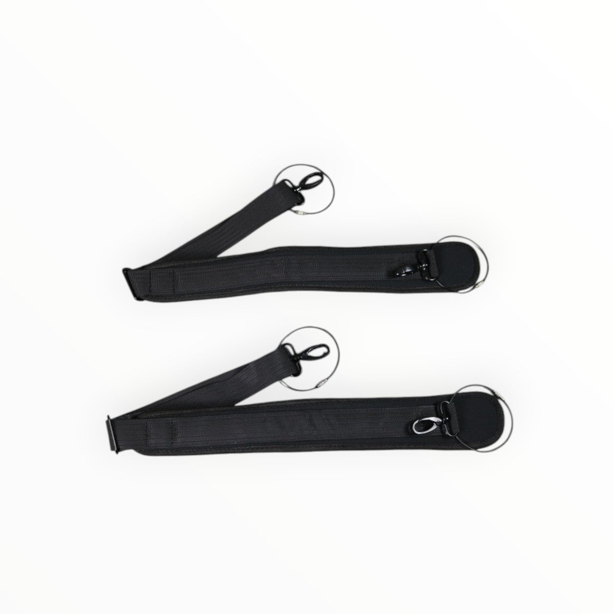 Paire de sangles noires rembourrées Lutherie d'Art pour étui de violon avec attaches métalliques sécurisées