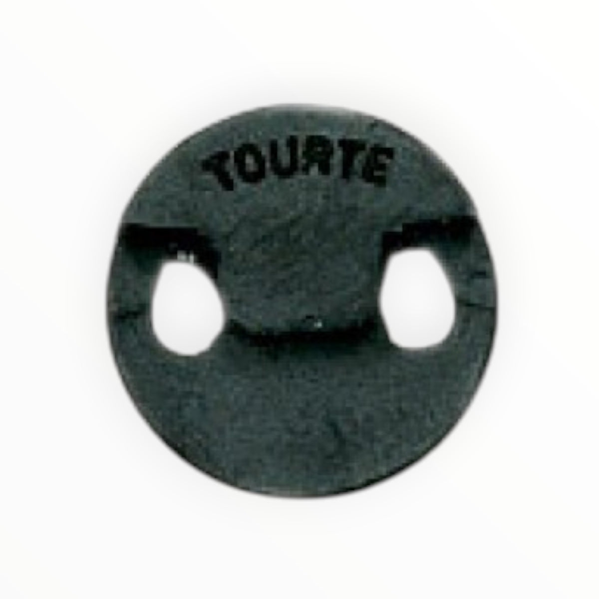 Sourdine ronde en caoutchouc noir pour violon de marque Lutherie d'Art avec inscription Tourte
