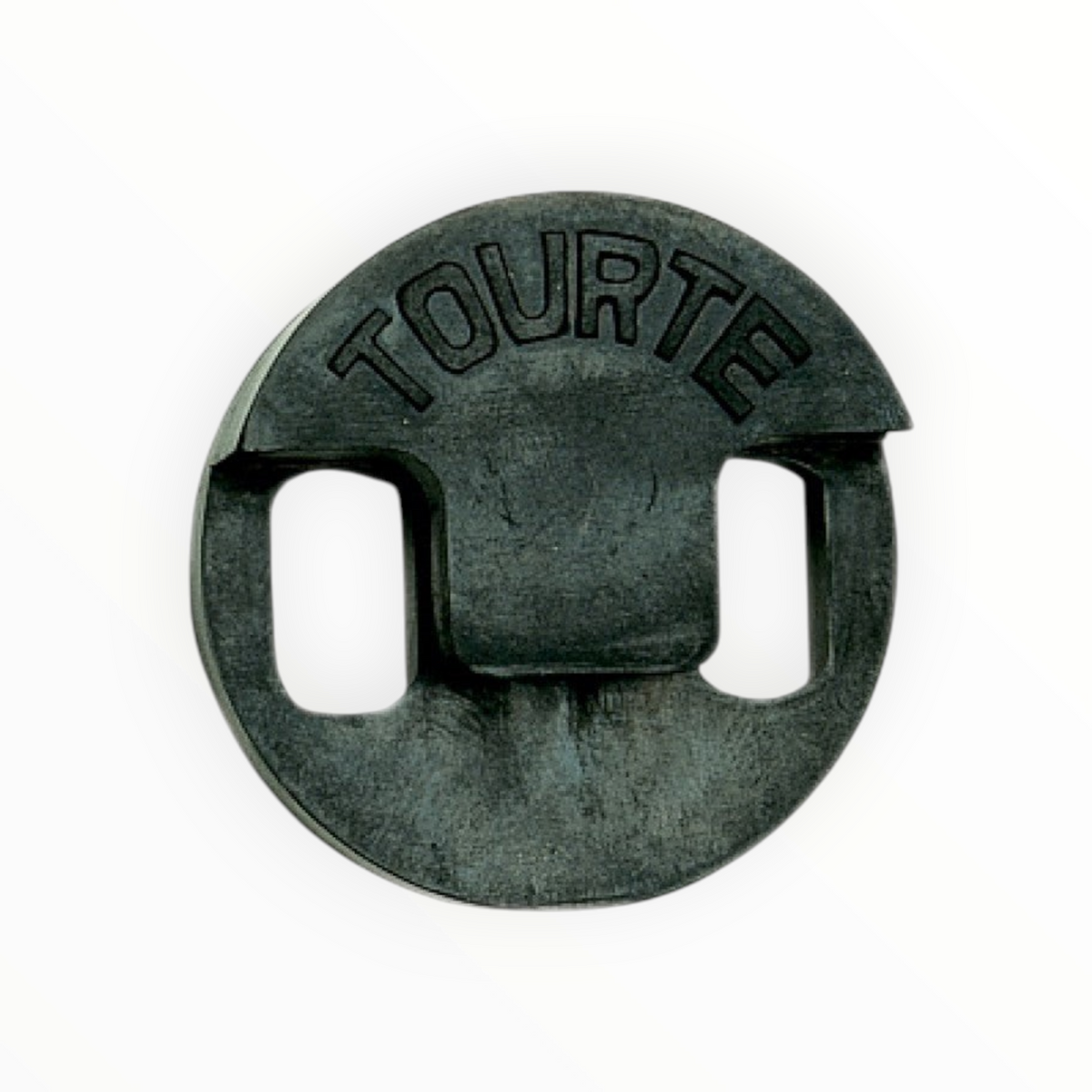 Sourdine ronde en caoutchouc noir de type Tourte pour contrebasse vendue par Lutherie d'Art
