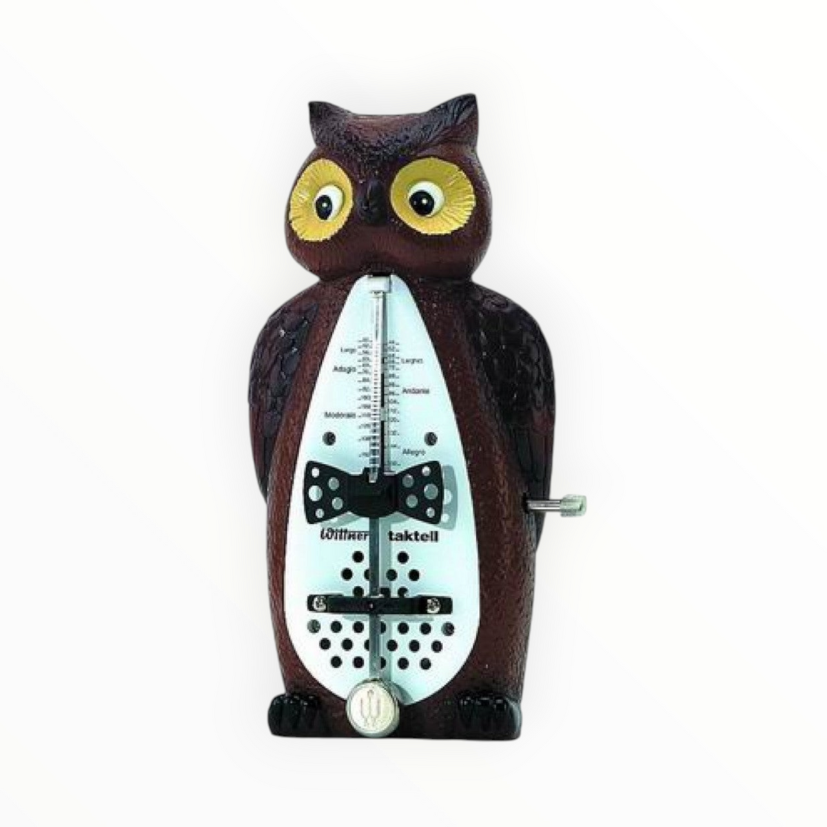 Métronome mécanique Lutherie d'Art WITTNER Taktell en forme de hibou marron sans sonnerie pour musiciens