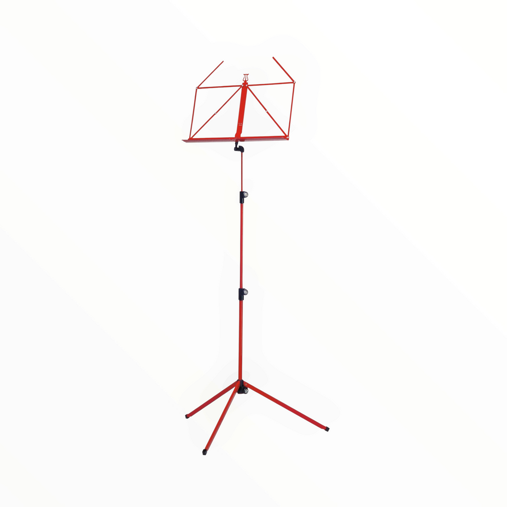 Pupitre Stradone K&M pliable en 3 parties de couleur rouge pour partitions, réglable en hauteur pour musiciens